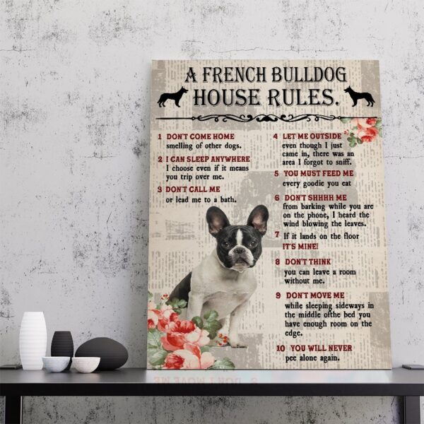 Gearhuman 3D A French Bulldog House Rules Canvas GK04021 Canvas