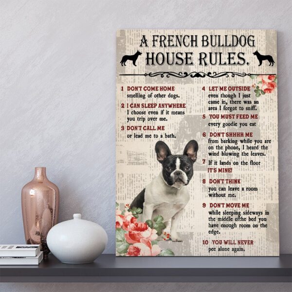 Gearhuman 3D A French Bulldog House Rules Canvas GK04021 Canvas