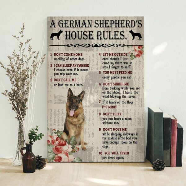 Gearhuman 3D A German Shepherds House Rules Canvas GK26016 Canvas