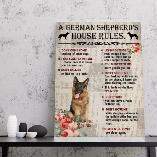 Gearhuman 3D A German Shepherds House Rules Canvas GK26016 Canvas