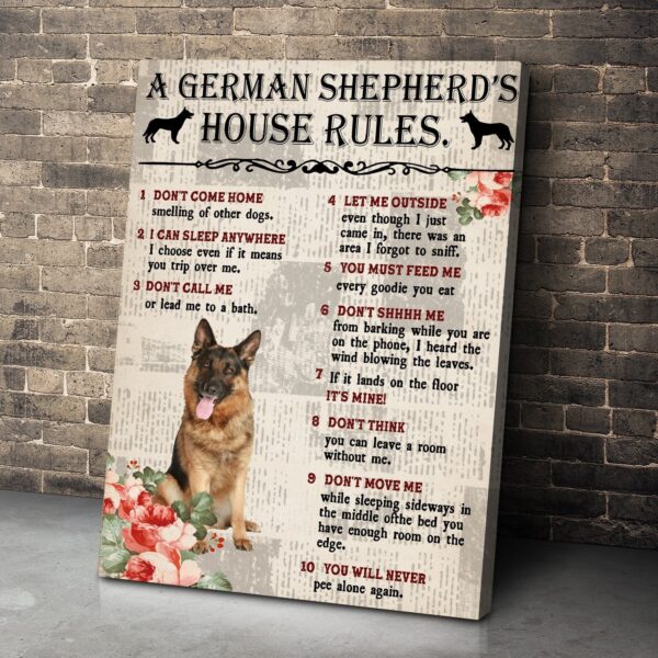 Gearhuman 3D A German Shepherds House Rules Canvas GK26016 Canvas