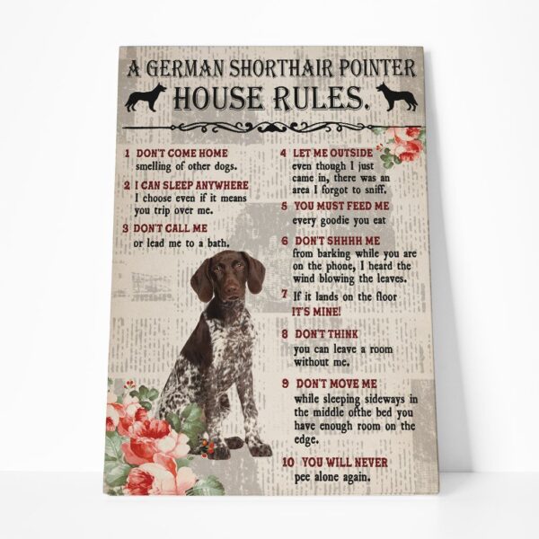Gearhuman 3D A German Shorthair Pointer House Rules Canvas GK04025 Canvas 1 Piece Non Frame M