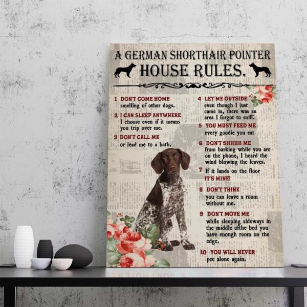 Gearhuman 3D A German Shorthair Pointer House Rules Canvas GK04025 Canvas