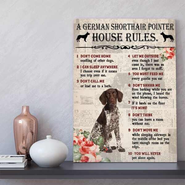 Gearhuman 3D A German Shorthair Pointer House Rules Canvas GK04025 Canvas