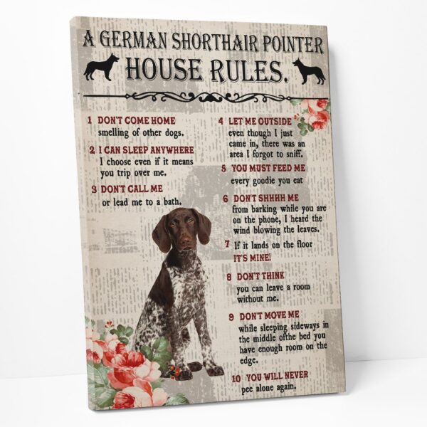 Gearhuman 3D A German Shorthair Pointer House Rules Canvas GK04025 Canvas