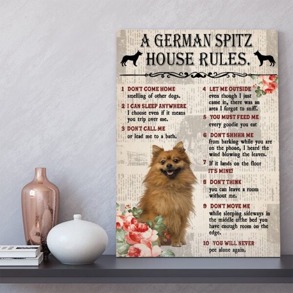 Gearhuman 3D A German Spitz House Rules Canvas GK040246 Canvas