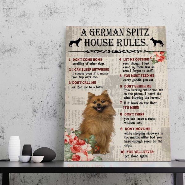Gearhuman 3D A German Spitz House Rules Canvas GK040246 Canvas