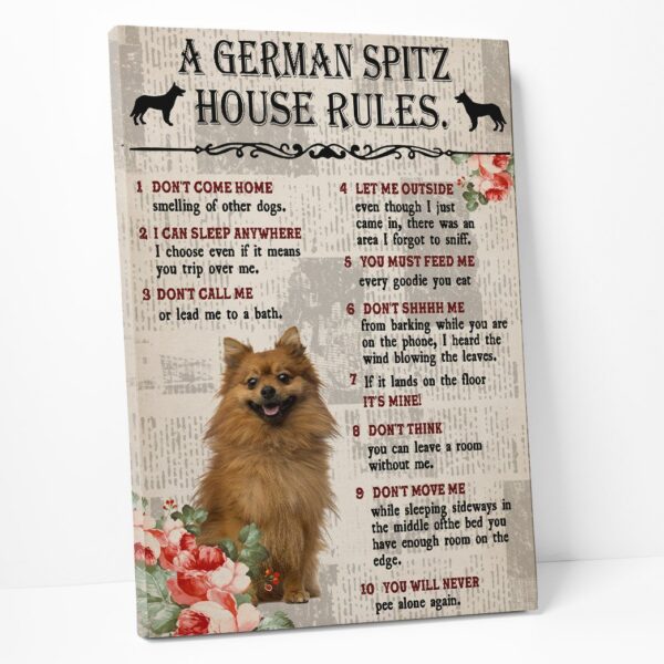Gearhuman 3D A German Spitz House Rules Canvas GK040246 Canvas