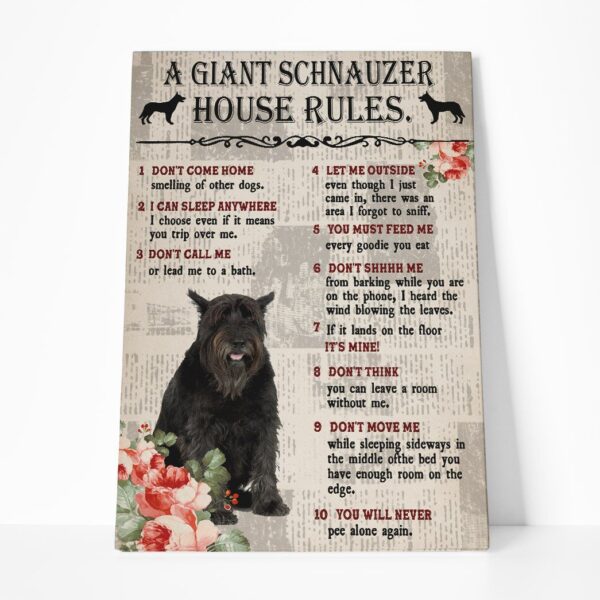 Gearhuman 3D A Giant Schnauzer House Rules Canvas GK040263 Canvas 1 Piece Non Frame M
