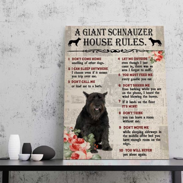 Gearhuman 3D A Giant Schnauzer House Rules Canvas GK040263 Canvas