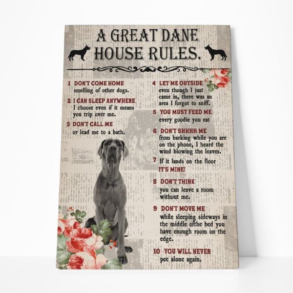 Gearhuman 3D A Great Dane House Rules Canvas GK040227 Canvas 1 Piece Non Frame M
