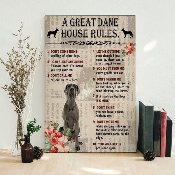 Gearhuman 3D A Great Dane House Rules Canvas GK040227 Canvas