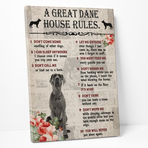 Gearhuman 3D A Great Dane House Rules Canvas GK040227 Canvas