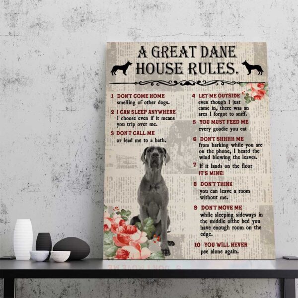 Gearhuman 3D A Great Dane House Rules Canvas GK040227 Canvas