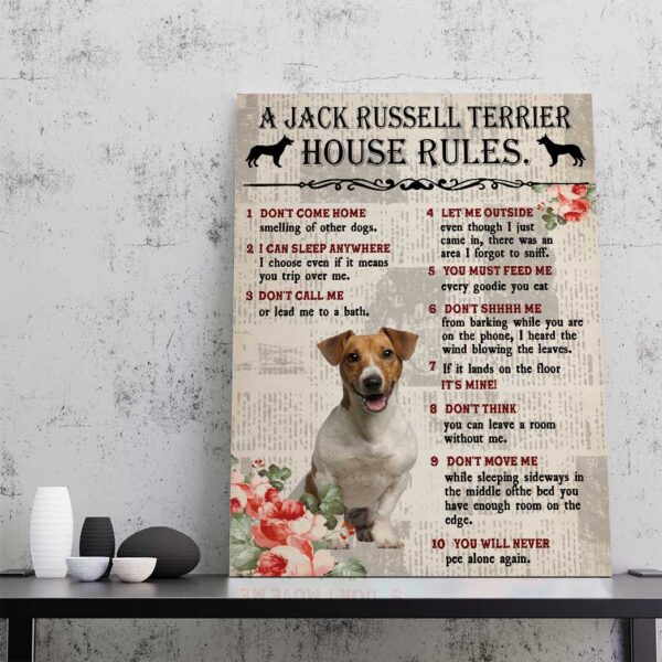 Gearhuman 3D A Jack Russell Terrier House Rules Canvas GK040230 Canvas