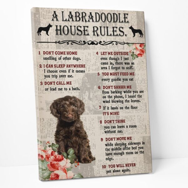 Gearhuman 3D A Labradoodle House Rules Canvas GK040232 Canvas