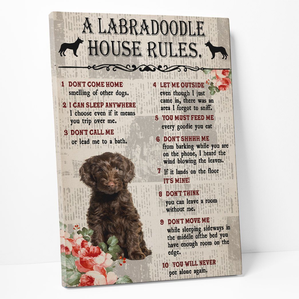 Gearhuman 3D A Labradoodle House Rules Canvas GK040232 Canvas