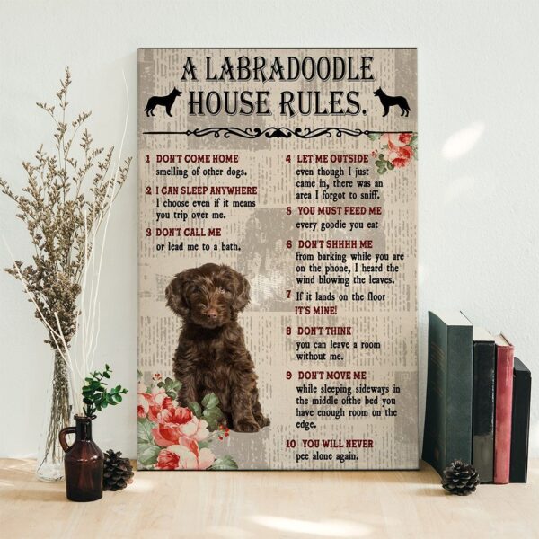 Gearhuman 3D A Labradoodle House Rules Canvas GK040232 Canvas