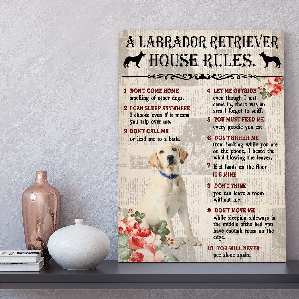 Gearhuman 3D A Labrador Retriever House Rules Canvas GK04024 Canvas