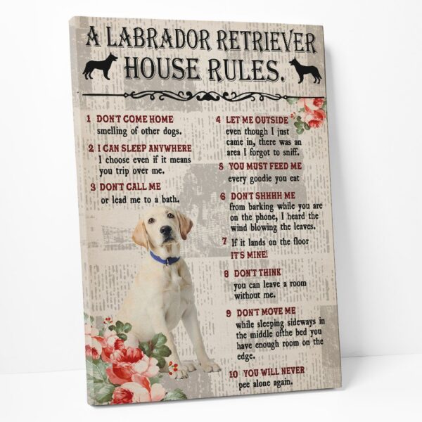 Gearhuman 3D A Labrador Retriever House Rules Canvas GK04024 Canvas