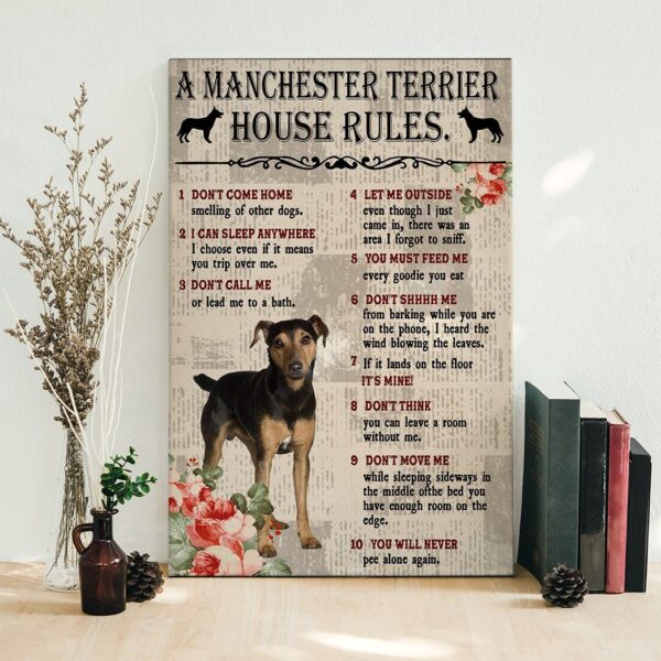 Gearhuman 3D A Manchester Terrier House Rules Canvas GK040269 Canvas