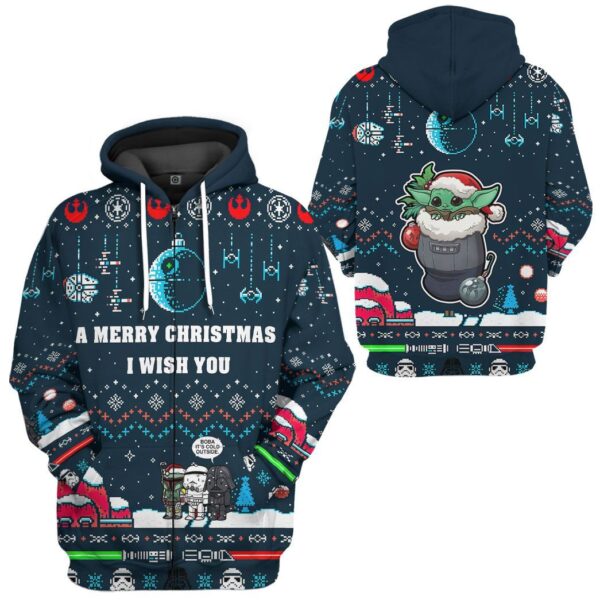 Gearhuman 3D A Merry Christmas I Wish You Custom Tshirt Hoodie Apparel CW29106 3D Apparel 