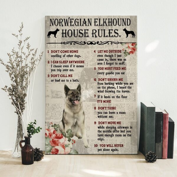 Gearhuman 3D A Norwegian Elkhound House Rules Canvas GK040243 Canvas