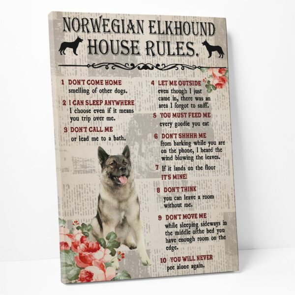 Gearhuman 3D A Norwegian Elkhound House Rules Canvas GK040243 Canvas