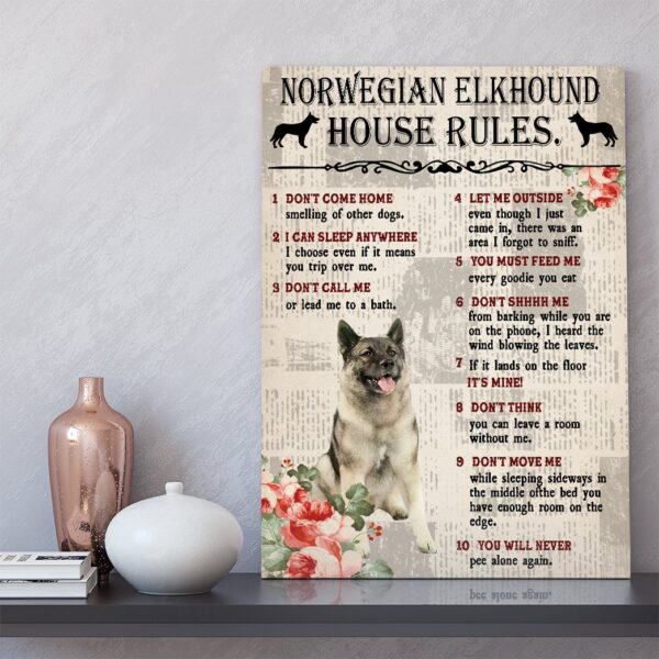 Gearhuman 3D A Norwegian Elkhound House Rules Canvas GK040243 Canvas