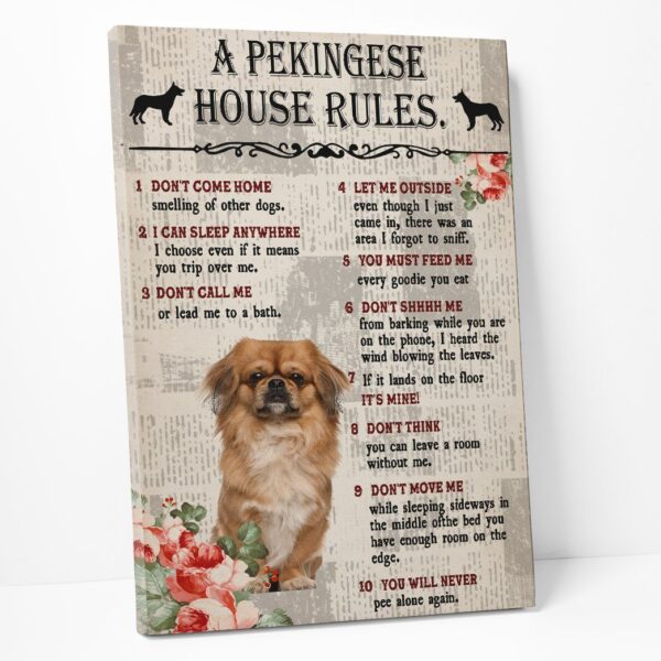 Gearhuman 3D A Pekingese House Rules Canvas GK040238 Canvas