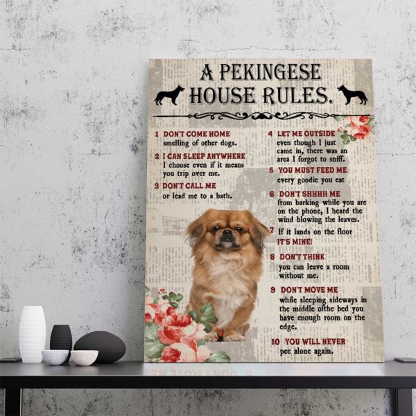 Gearhuman 3D A Pekingese House Rules Canvas GK040238 Canvas