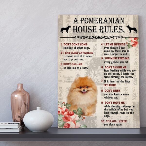 Gearhuman 3D A Pomeranian House Rules Canvas GK040235 Canvas