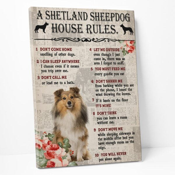 Gearhuman 3D A Shetland Sheepdog House Rules Canvas GK040214 Canvas