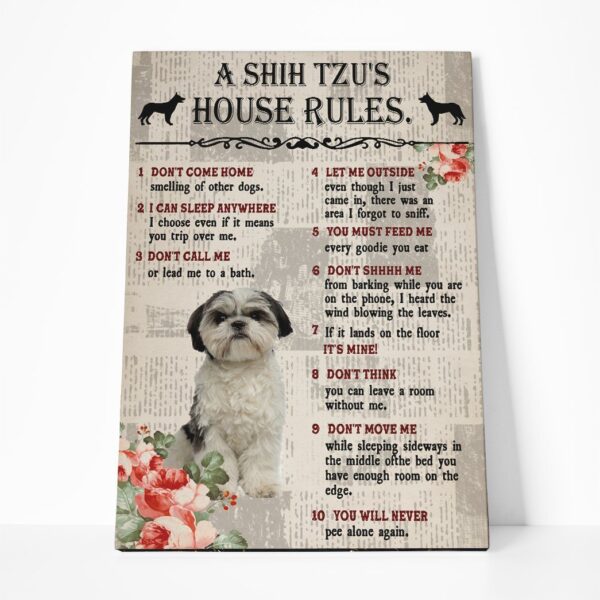 Gearhuman 3D A Shih Tzus House Rules Canvas GK290124 Canvas 1 Piece Non Frame M