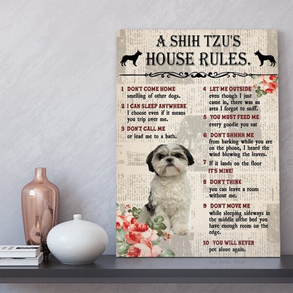 Gearhuman 3D A Shih Tzus House Rules Canvas GK290124 Canvas