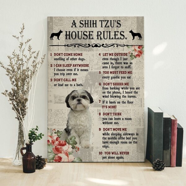 Gearhuman 3D A Shih Tzus House Rules Canvas GK290124 Canvas