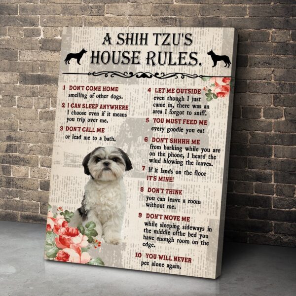 Gearhuman 3D A Shih Tzus House Rules Canvas GK290124 Canvas