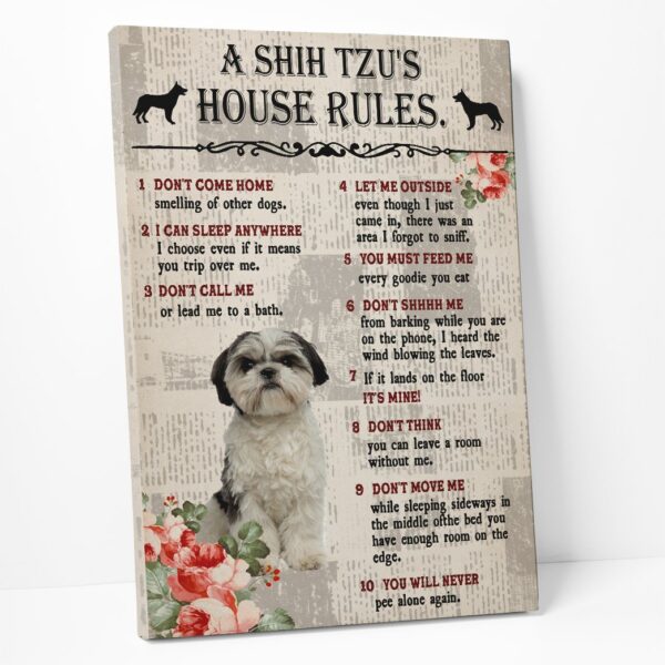 Gearhuman 3D A Shih Tzus House Rules Canvas GK290124 Canvas