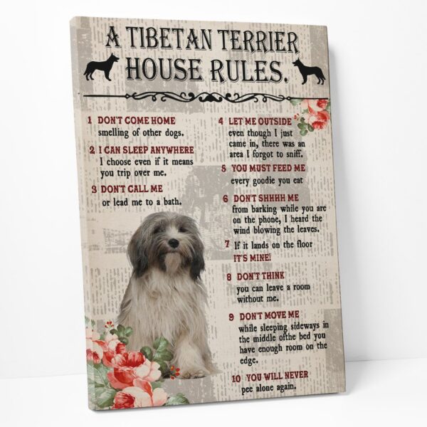 Gearhuman 3D A Tibetan Terrier House Rules Canvas GK040270 Canvas