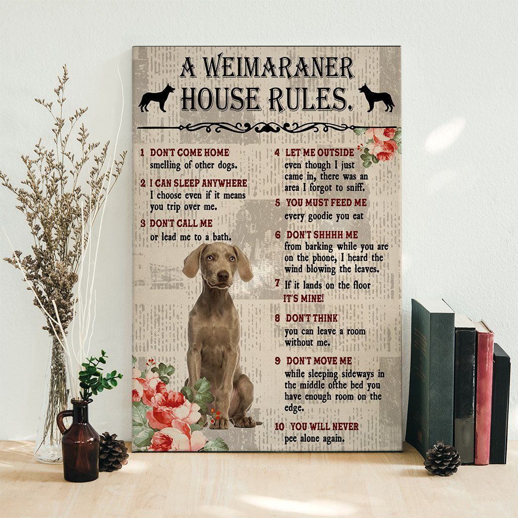Gearhuman 3D A Weimaraner House Rules Canvas GK040242 Canvas