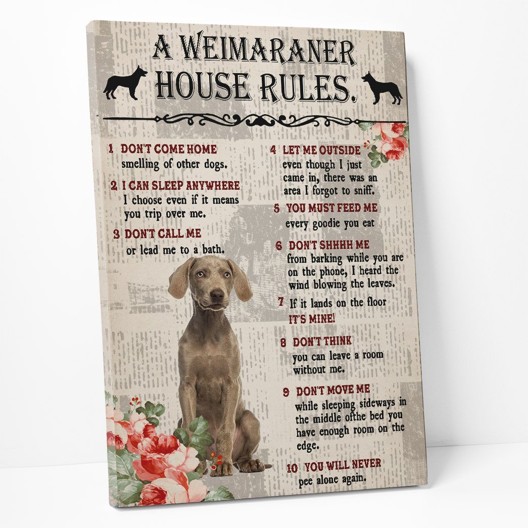Gearhuman 3D A Weimaraner House Rules Canvas GK040242 Canvas