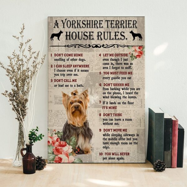 Gearhuman 3D A Yorkshire Terrier House Rules Canvas GK040252 Canvas