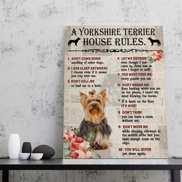 Gearhuman 3D A Yorkshire Terrier House Rules Canvas GK040252 Canvas
