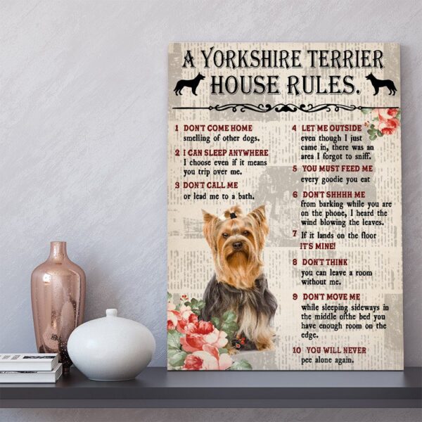 Gearhuman 3D A Yorkshire Terrier House Rules Canvas GK040252 Canvas