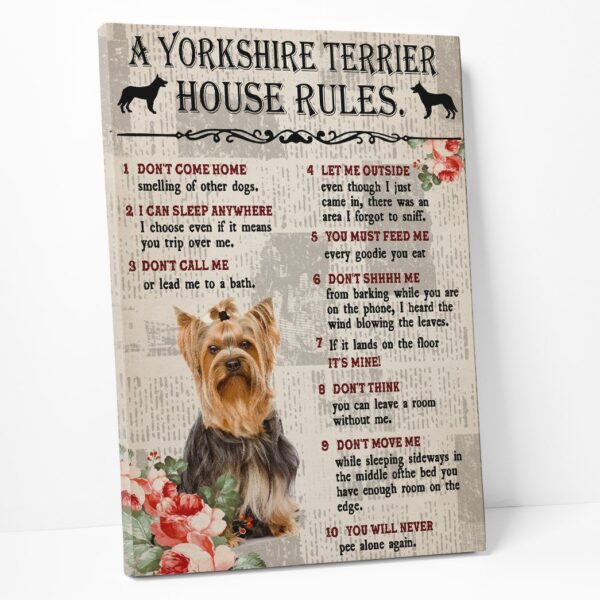 Gearhuman 3D A Yorkshire Terrier House Rules Canvas GK040252 Canvas
