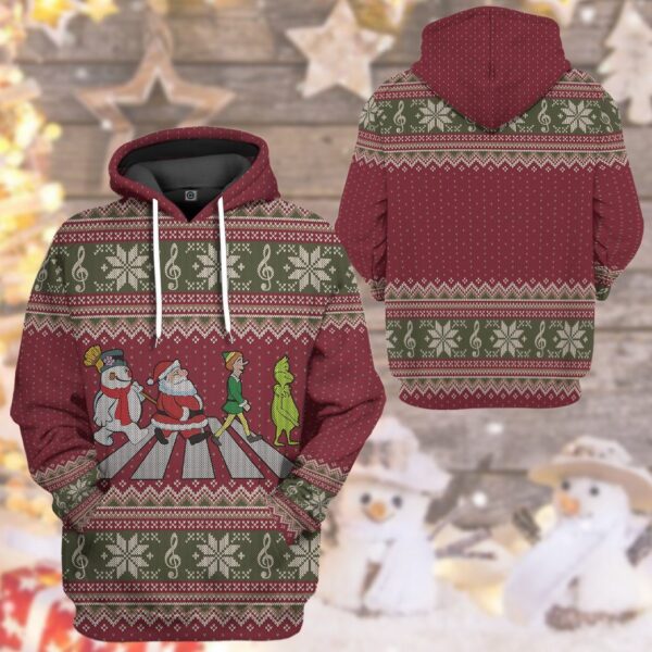 Gearhuman 3D Abbey Road Santa Claus Custom Hoodie Apparel GW13103 3D Apparel 