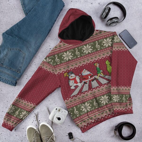 Gearhuman 3D Abbey Road Santa Claus Custom Hoodie Apparel GW13103 3D Apparel 