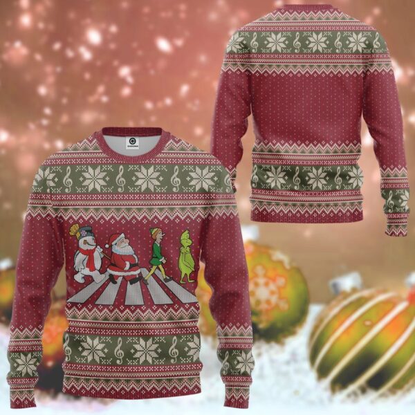 Gearhuman 3D Abbey Road Santa Claus Custom Sweatshirt Apparel GW13103 Sweatshirt