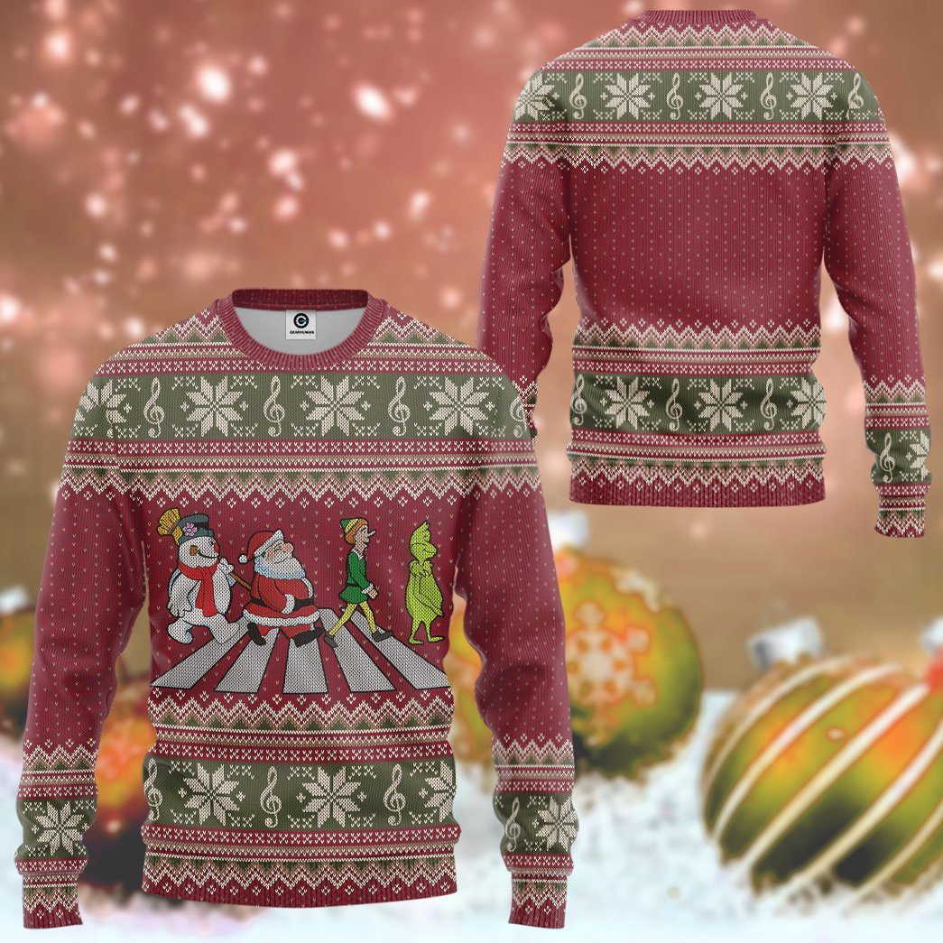 Gearhuman 3D Abbey Road Santa Claus Custom Sweatshirt Apparel GW13103 Sweatshirt