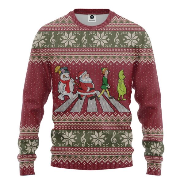 Gearhuman 3D Abbey Road Santa Claus Custom Sweatshirt Apparel GW13103 Sweatshirt Sweatshirt S 